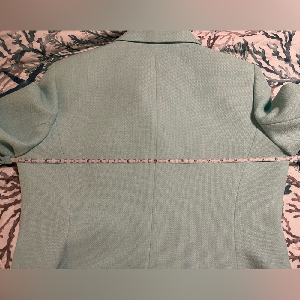Black Label Evan-Picone Aqua / Mint Green Blazer size 10 black buttons - Picture 9 of 13